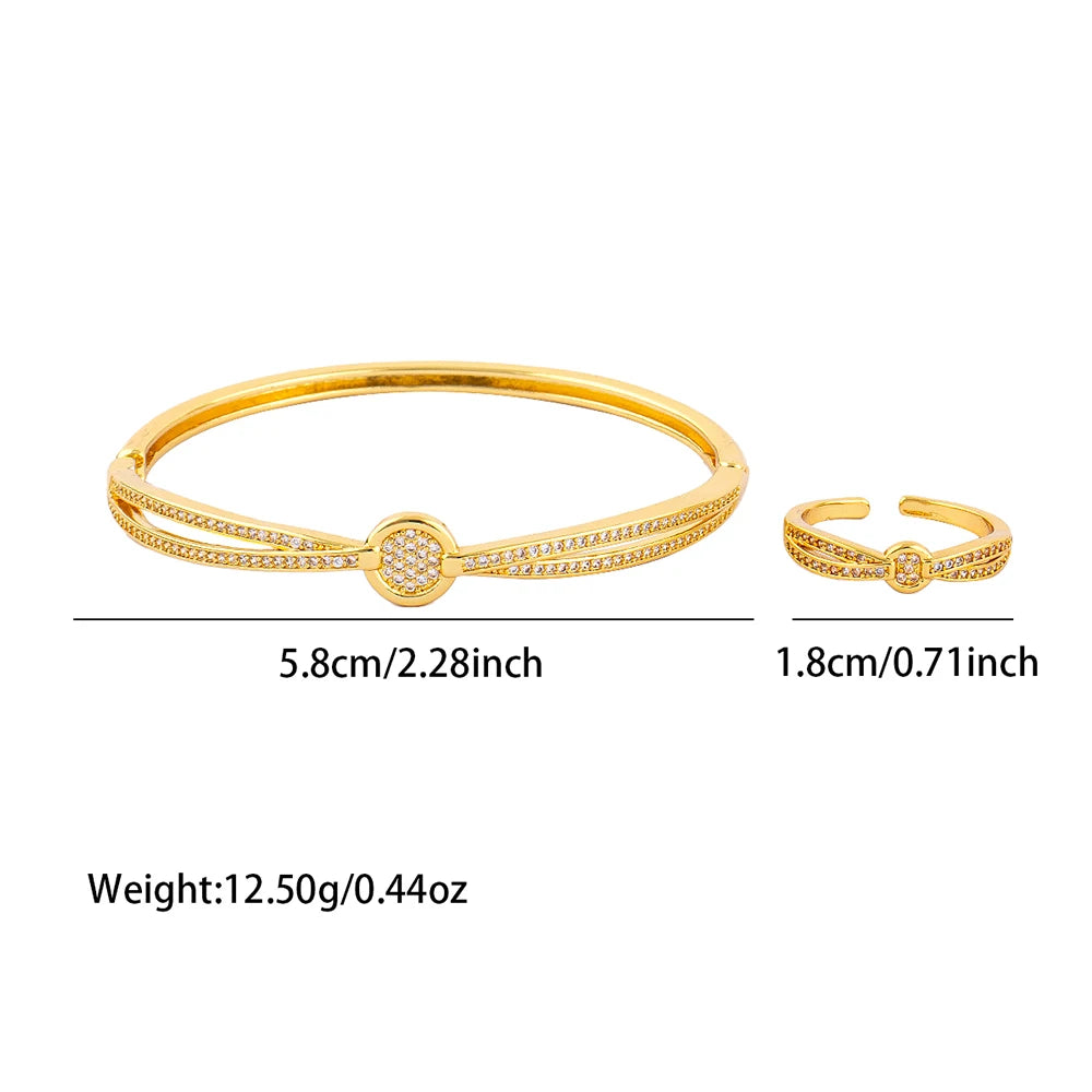 Exquisite Classic Pattern Stainless Steel Gold Color Snake Opening Zirconia Bracelet Women's Jewelry Accessories Summer Gift