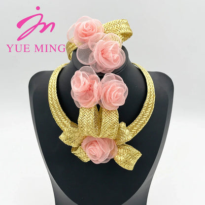 Yueming Copper Fashion Flower Jewelry Set