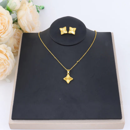 Retro Waterproof Ocean Star Pendant Necklace & Earrings Set for Women, High-Quality Summer Jewelry Gift