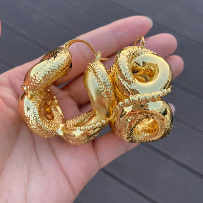 2023 Fashion Hoop Earrings 18k Gold Plated Earrings for Women Copper Circle Earrings Jewelry Accessory Daily Wear