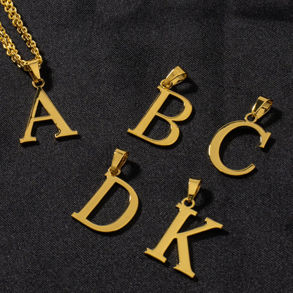 A-Z English Letter Pendant Metal Choker For Women's Day Wedding Party Romantic Fashion Jewelry Accessories Wholesale