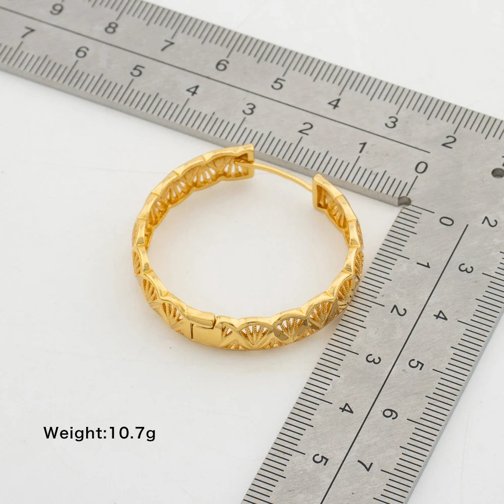 4Sets Gold Color Hoop Earrings Fashion Round Earrings 40MM Daily Wear Bijoux Personality Jewelry Accessories Birthday Presents