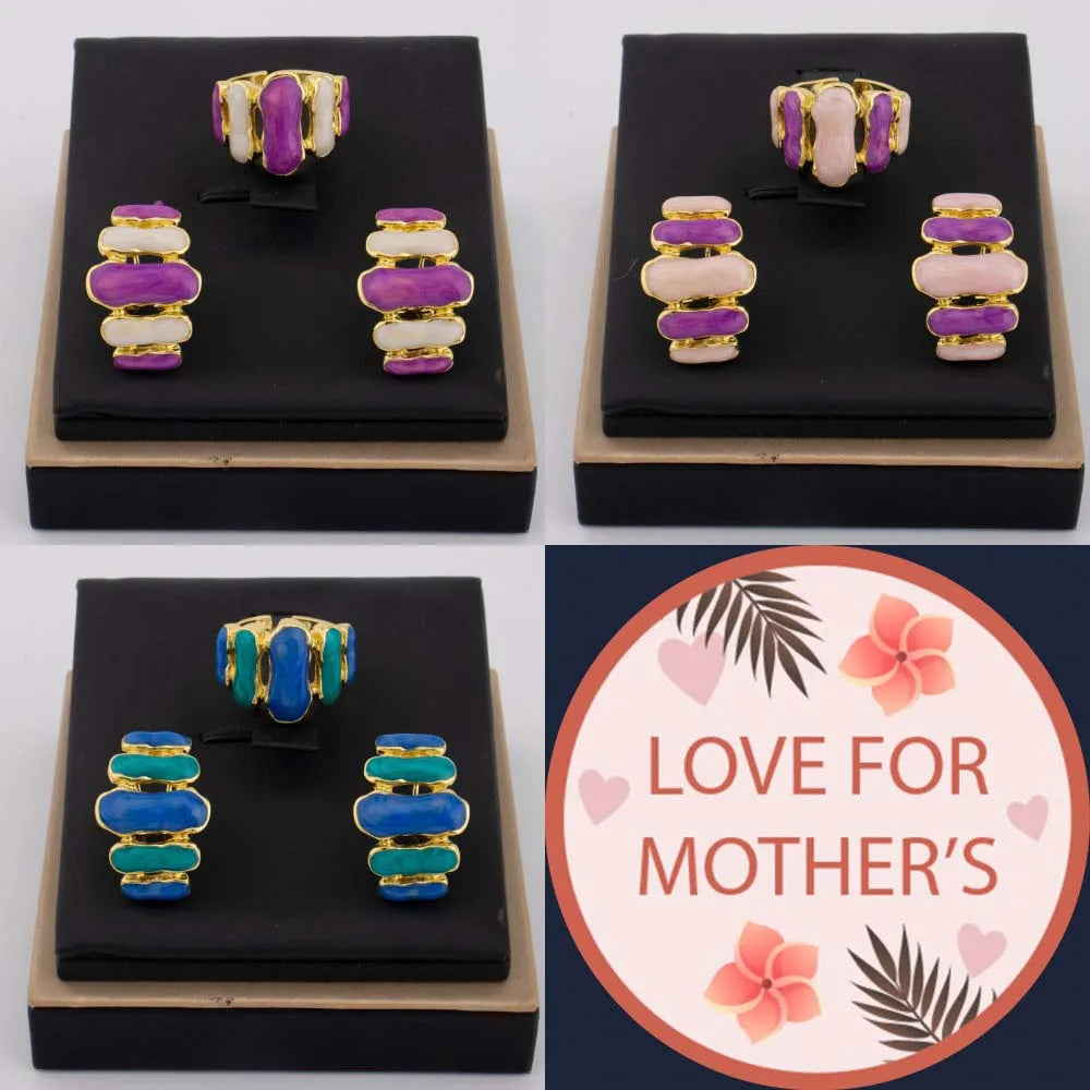 Dopamine Congo-Nigeria Trendy Earrings & Necklace Jewelry Set for Women, Chic Gift for Mother’s Day Wedding Party
