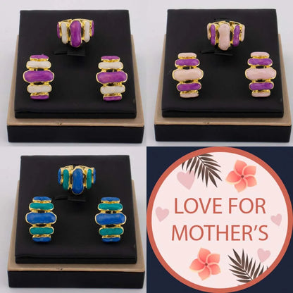 Dopamine Congo-Nigeria Trendy Earrings & Necklace Jewelry Set for Women, Chic Gift for Mother’s Day Wedding Party