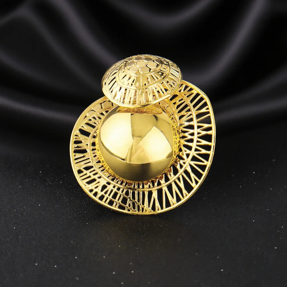 Big Size Earrings And Ring Set 18K Gold Plated Earrings for Women Simple Fashion Jewelry Hot Sale Party Gift 2025 New Style