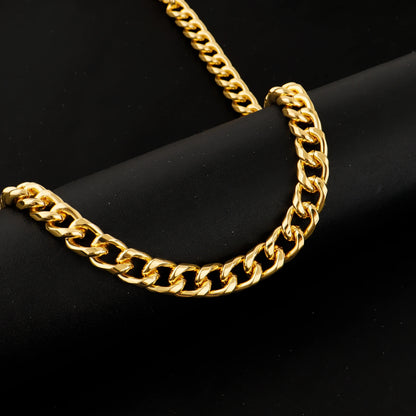 Classic Cuban Chain Set Necklace and Bracelet 2Pieces Set for Men and Women Suitable for Any Occasion