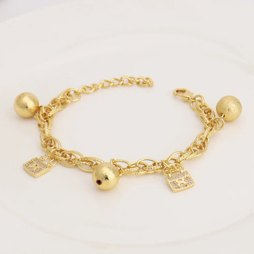 France Animal Flower Pendant Chain Bracelet for Women, Stainless Steel Africa Wedding Party Gift, Trendy Daily Accessor