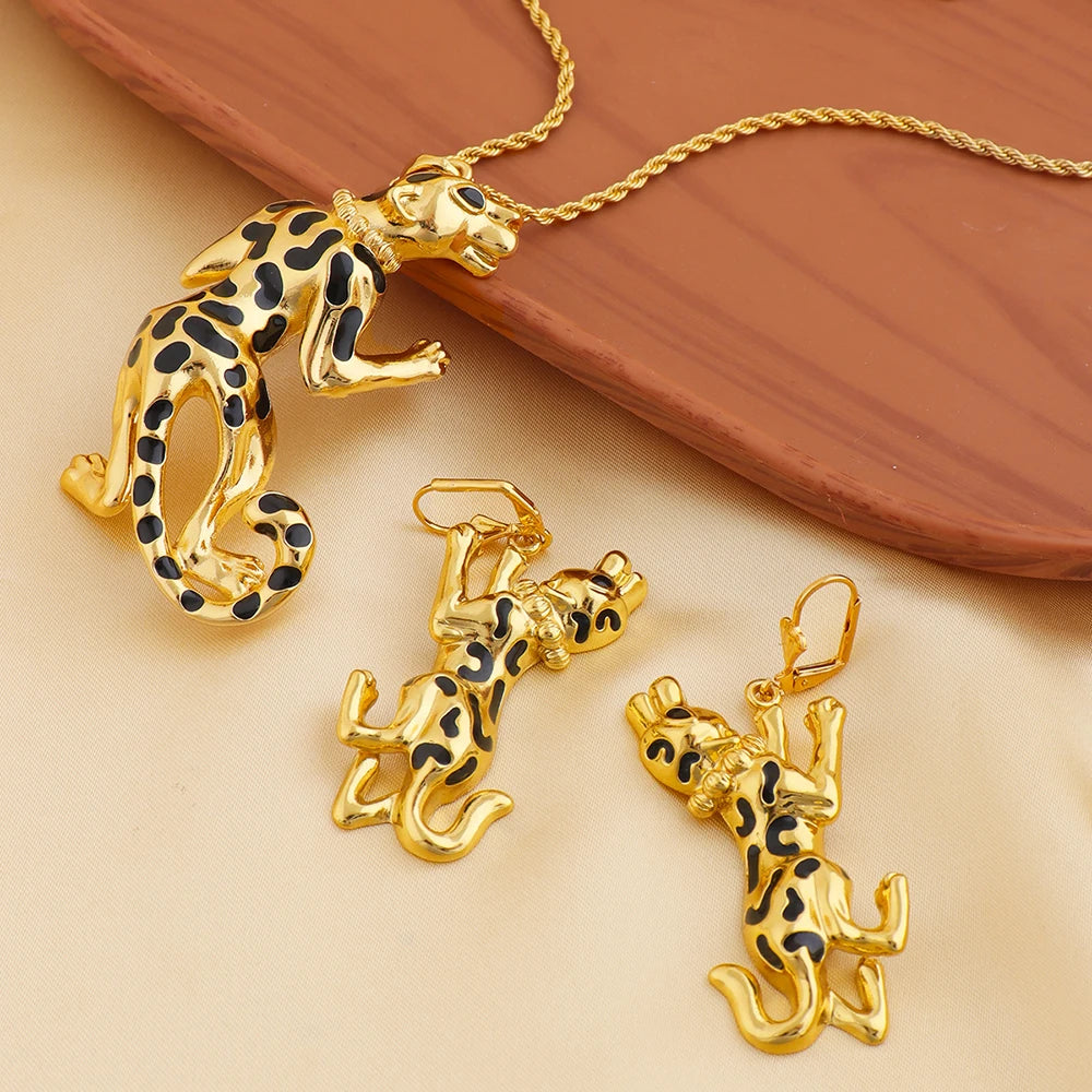 Gold Color Leopard Pendants For Women Girl Casual Sexy Chic Trendy Delicate DIY Party Jewelry Christmas Gifts