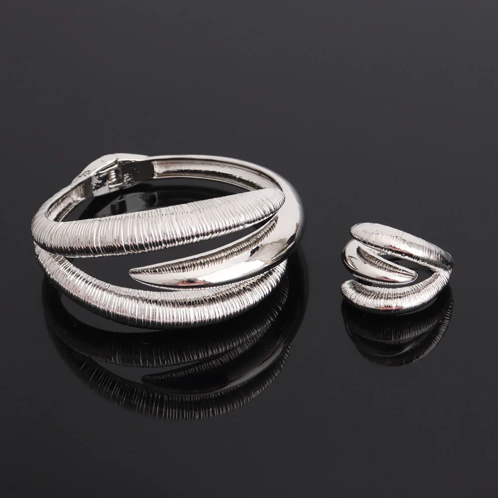 Colorful Nigerian Bangle And Ring Set Ethiopian Jewelry Gift for Women Chic Daily Accessory for Easter