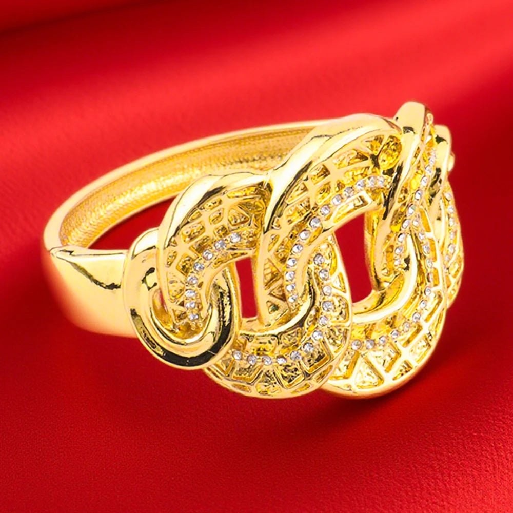 Africa Dubai Luxury Necklace Earrings Ring Bracelet Jewelry Set for Women Wedding Party Bridal Gift
