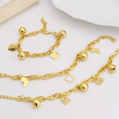 France Animal Flower Pendant Chain Bracelet for Women, Stainless Steel Africa Wedding Party Gift, Trendy Daily Accessor