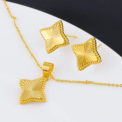 Retro Waterproof Ocean Star Pendant Necklace & Earrings Set for Women, High-Quality Summer Jewelry Gift