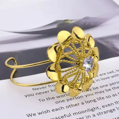 2025 Flower Jewelry Sets for African Women, Earrings Necklace Ring Bangle Gift for Party Valentine’s, Elegant Jewelry