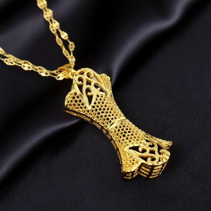 Dubai 24K Gold Plated Necklace Earrings Jewelry Set For Women African Indian Nigeria Bridal Wedding Party Gift Accessories
