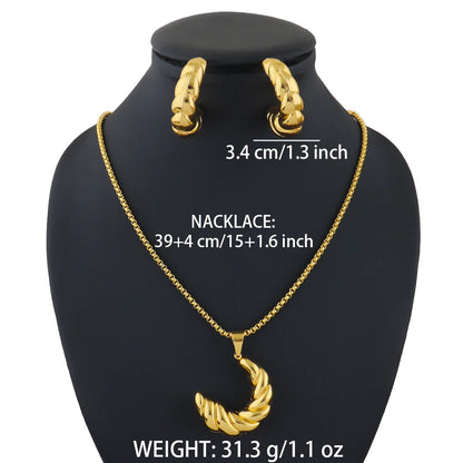 French Gold Plated Weaving Women's Jewelry Set Classic Necklace Earrings Charm Bracelet for Daily Wear Date Party Wedding Gift