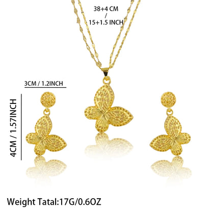 Italy French Gold Plated Rhombus Necklace Earrings Set for Women Bride Smooth Gold Color Charm Jewelry Gift for Party Wedding