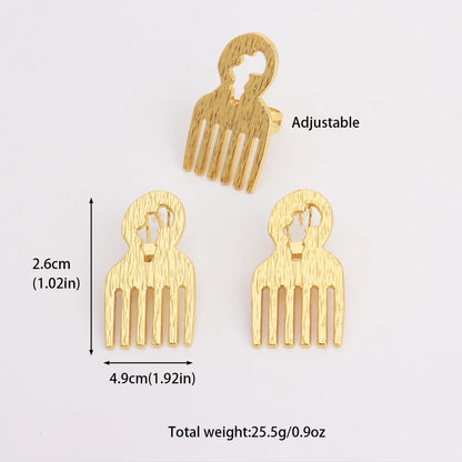 African Map Design Jewelry Set Ladies Luxury Gold Color Earrings and Finger Ring 2Pcs Set Jewellery Ear Rings Accessories Gifts