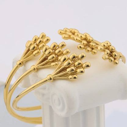 2025 France Gold Color Butterfly Shape Elegant Earrings Bangle And Ring Set For Women Trendy Jewelry Accessories Gift For Party