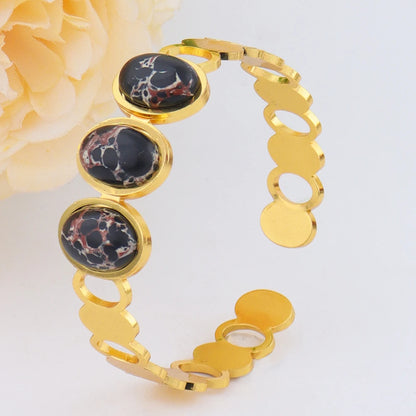Luxurious High-quality Stainless Steel Gold Color Cuff Bracelet Bangle for Women Gold Plated Waterproof Jewelry Gifts