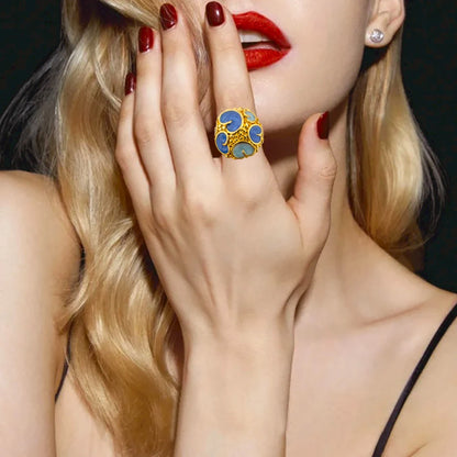 Gold Plated Rings for Women Fashion Simple Waterproof Jewelry New Style Jewellery Simple Rings Gift Nigeria Party Daily Wear