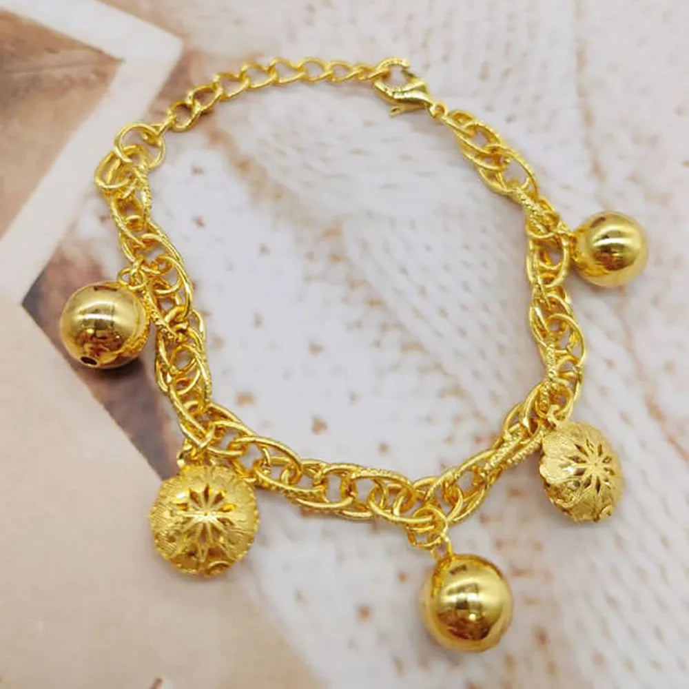 Simple Gold Color Bracelets Luxury Jewellery Women's High Quality Bracelet Non-fading Hand Jewelry Handmade Link Chain bts