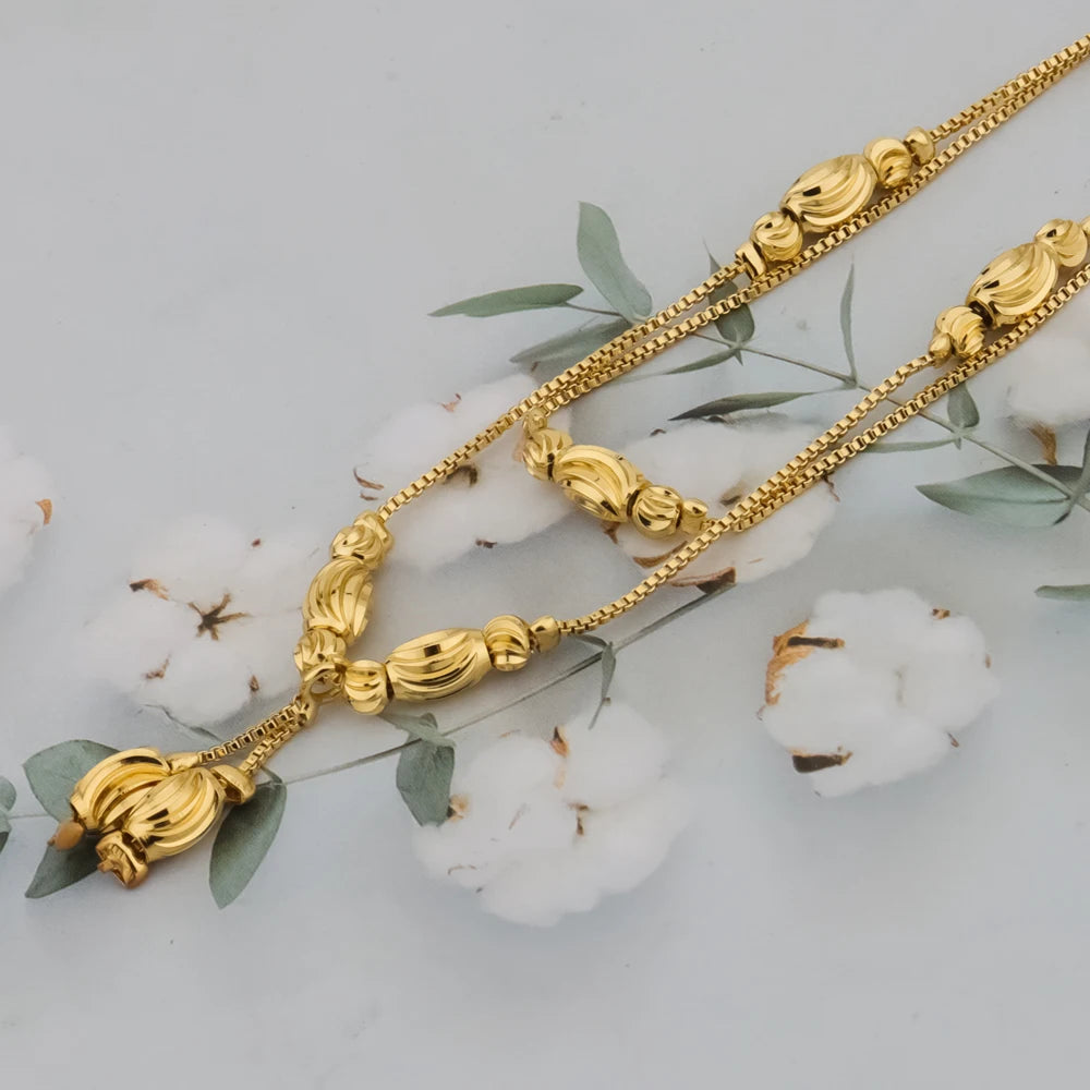 Dubai Gold Color Small Beads Necklace Earrings Fashion Charms Ball Sets for Women/Girls Ethioipian Jewelry African Indian Gift