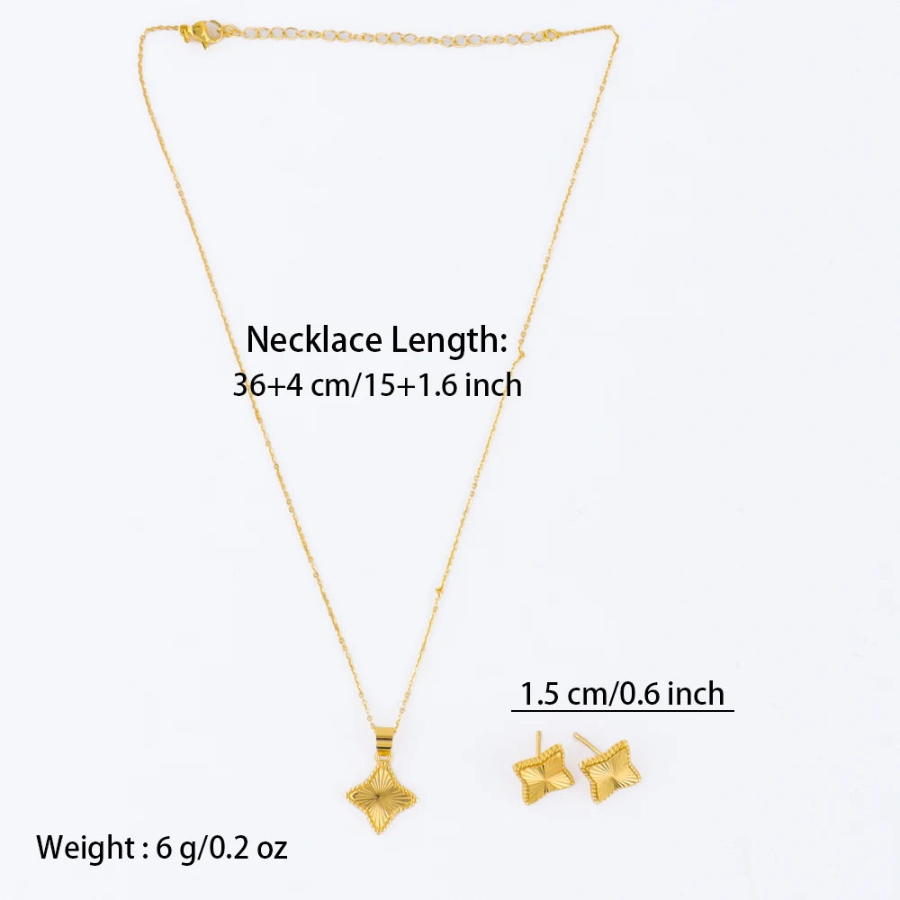 Retro Waterproof Ocean Star Pendant Necklace & Earrings Set for Women, High-Quality Summer Jewelry Gift