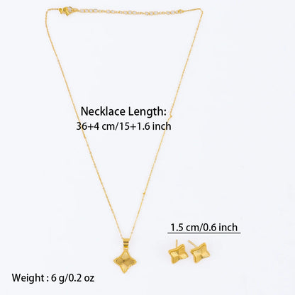 Retro Waterproof Ocean Star Pendant Necklace & Earrings Set for Women, High-Quality Summer Jewelry Gift