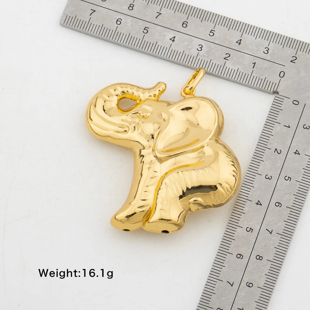 Africa Map Pendant Gold Color 60cm Necklaces for Women Men African Maps Jewelry High Quality Unique Elephants Leopards Jewellry