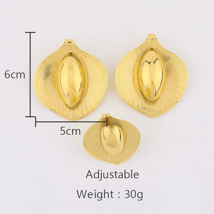 Brazil Gilding 2Pcs Calla Lily Jewelry Set Elliptical Pistil Earrings Trendy Ring Anniversary Day Party  Valentine's Day Gift
