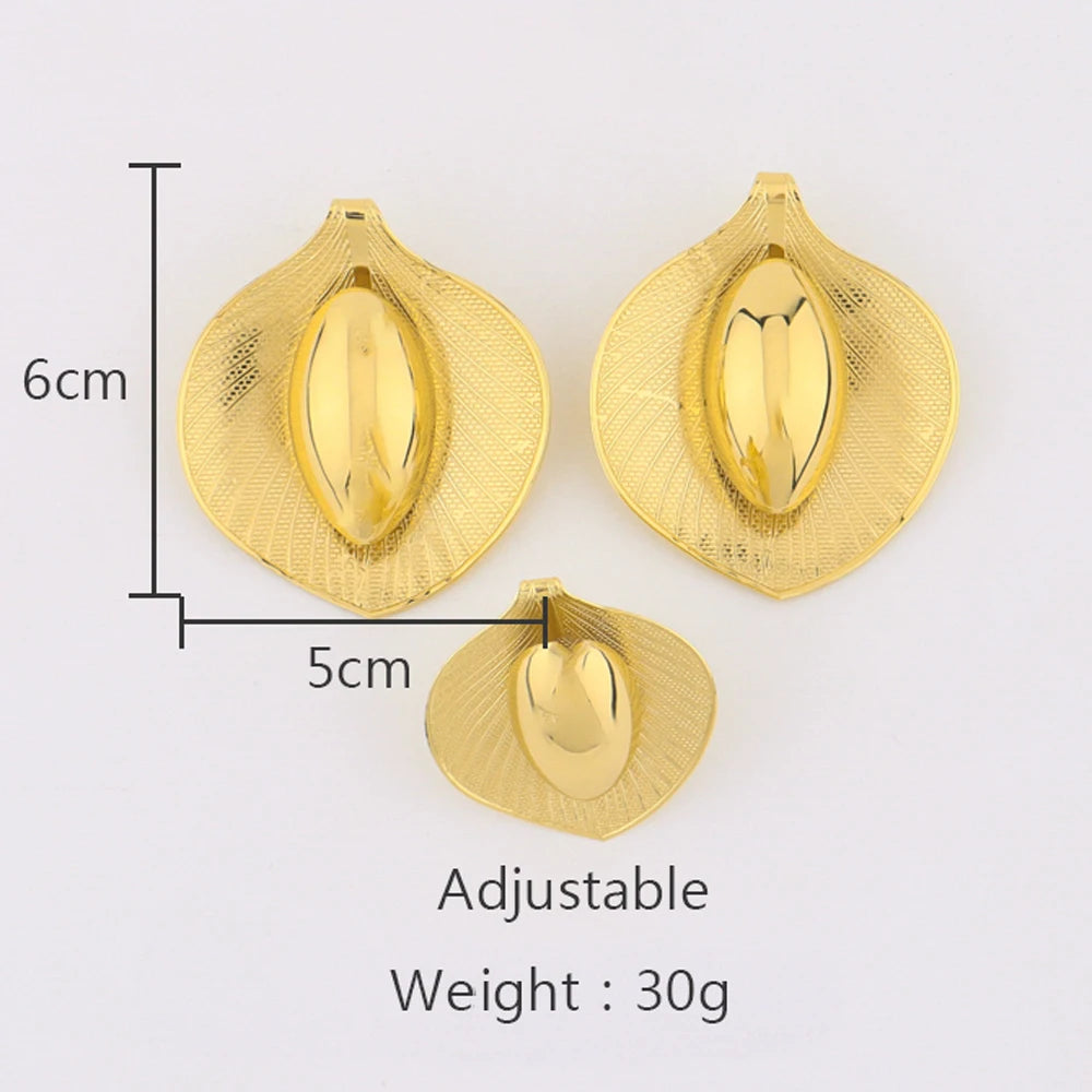 Brazil Calla Lily 2Pcs Earring Set & Ring, Elliptical Pistil Trendy Jewelry Gift for Anniversary, Party & Valentine’s