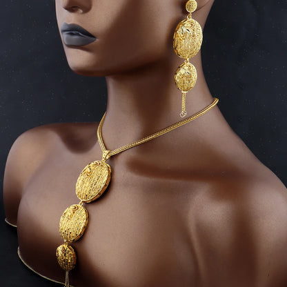 Color Indian Jewelry Set: Earrings & Necklace Gift for Women, Dubai Arabic Bridal Party