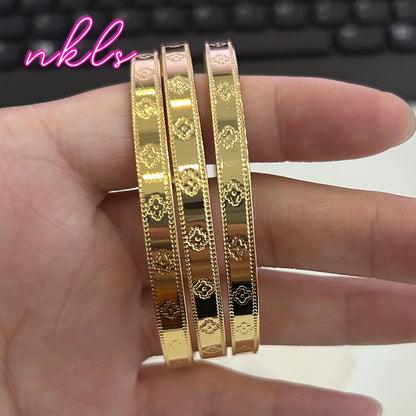 Tone 60mm Copper Hoop Bangle, Thick Engraved Design Luxury Bracelet for Women, Fashion Jewelry & Accessories for Jewelr