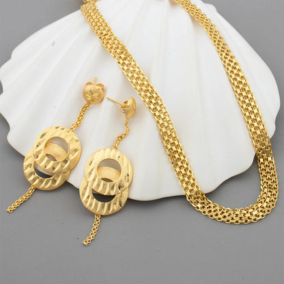 Plated African Wedding Jewelry Set – Fashion Earrings Necklace for Women, Party Gifts jewellery woman earring set