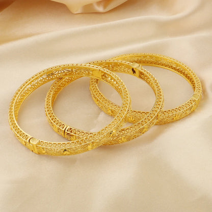 Women Charm Bracelet Dubai 24K Gold Color Bangle Ethiopian Hawaiian Jewelry For Summer Women Party Gift