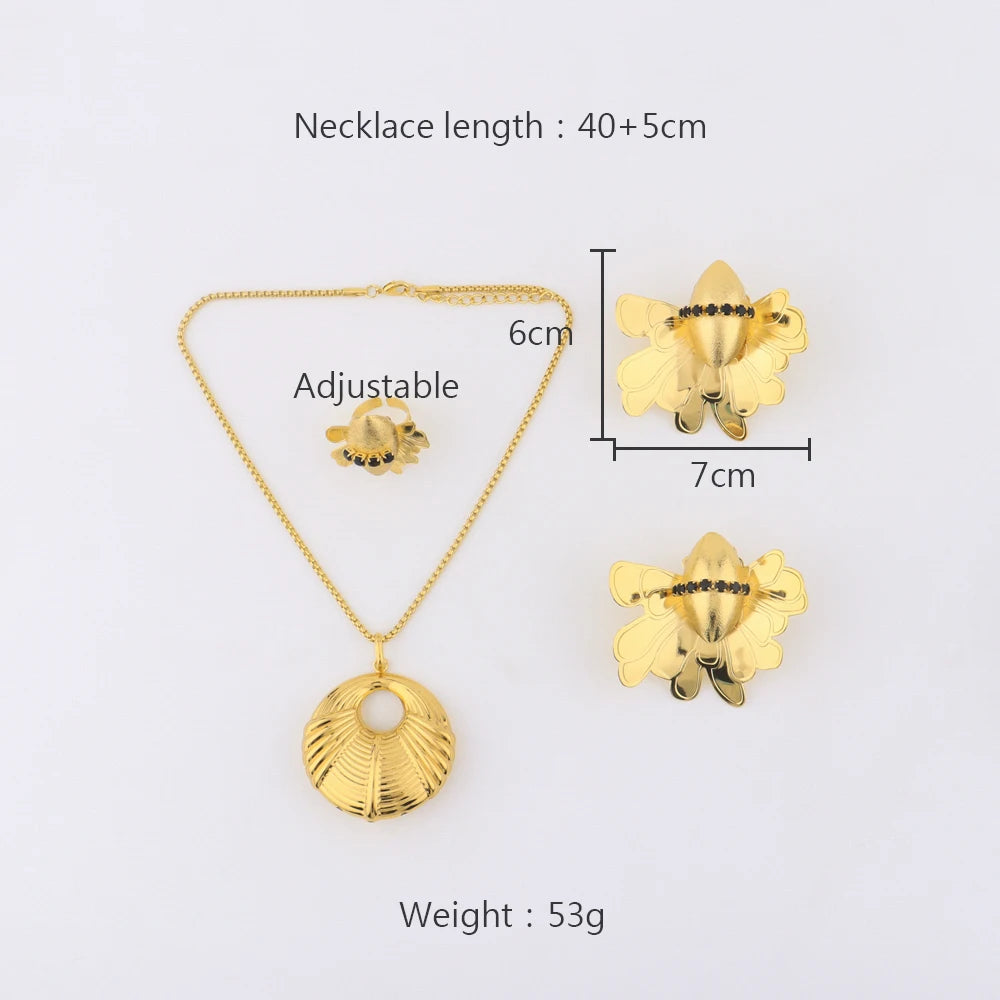 Bee Earrings & Ring Jewelry Set, Luxury Bridal Gift for Valentine Wedding Anniversary, Elegant Jewellery Woman Accessor