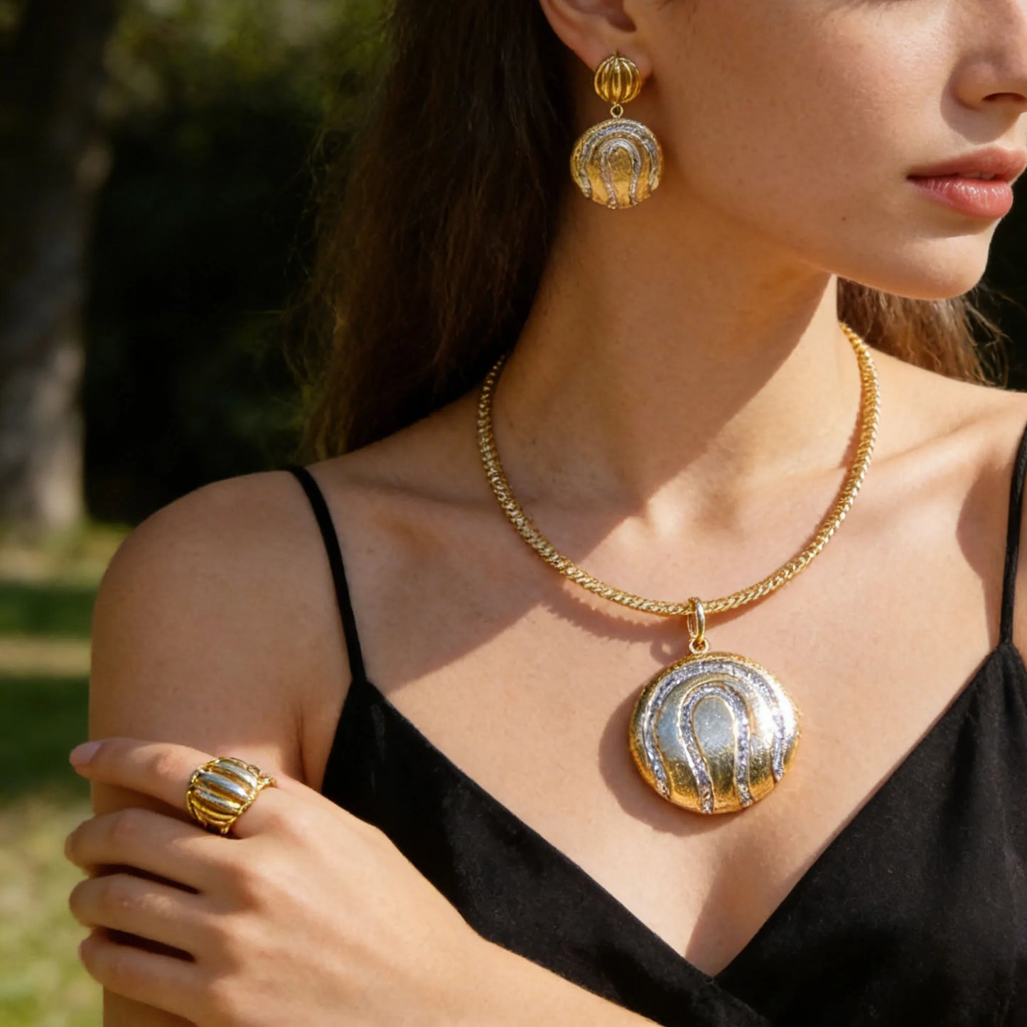 costume jewelry sets for italian gold jewelry sets for woman 18k gold Necklace Bracelet Earrings ring set wedding jewelry set