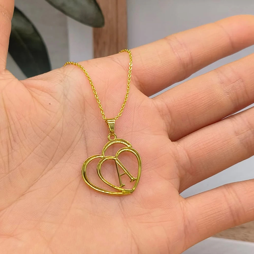 Dainty Letter Necklaces Stainless Steel For Women Gold Color Minimalist love Necklace Femme Wedding Jewelry Gift