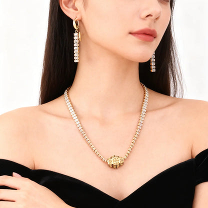 2025 jewelry trend necklaces earrings bracelets for man women luxury stainless steel High quality Full Rhinestone jewelry gift