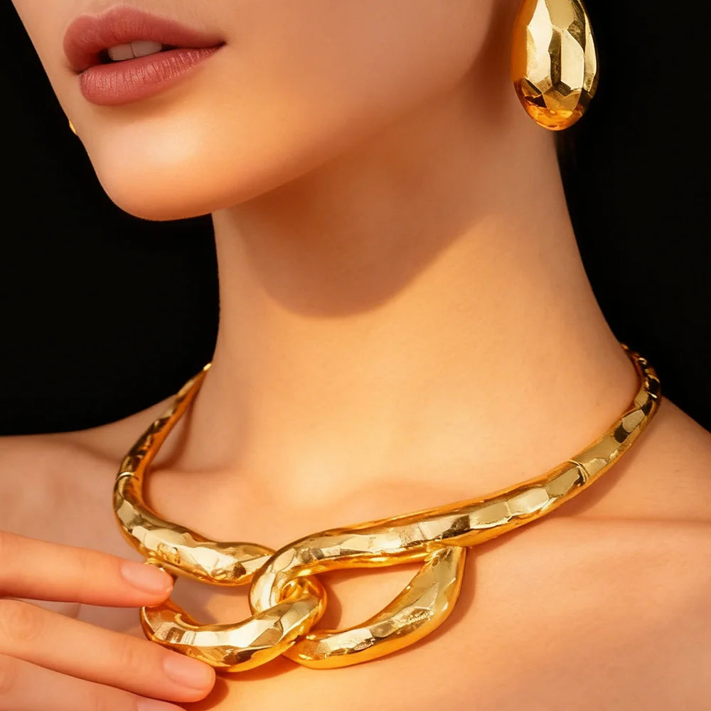 nigerian pendant necklace daily wear copper alloy jewelry set of women Earrings Necklace Bangle Ring Set free shipping