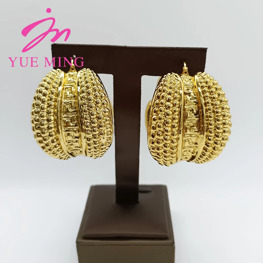 YM Dubai Earrings for Women 18K Gold Plated Copper Pendent Lady Romantic Jewelry Daily Wear Party Wedding Anniversary Gifts - YUEMING JEWELRY