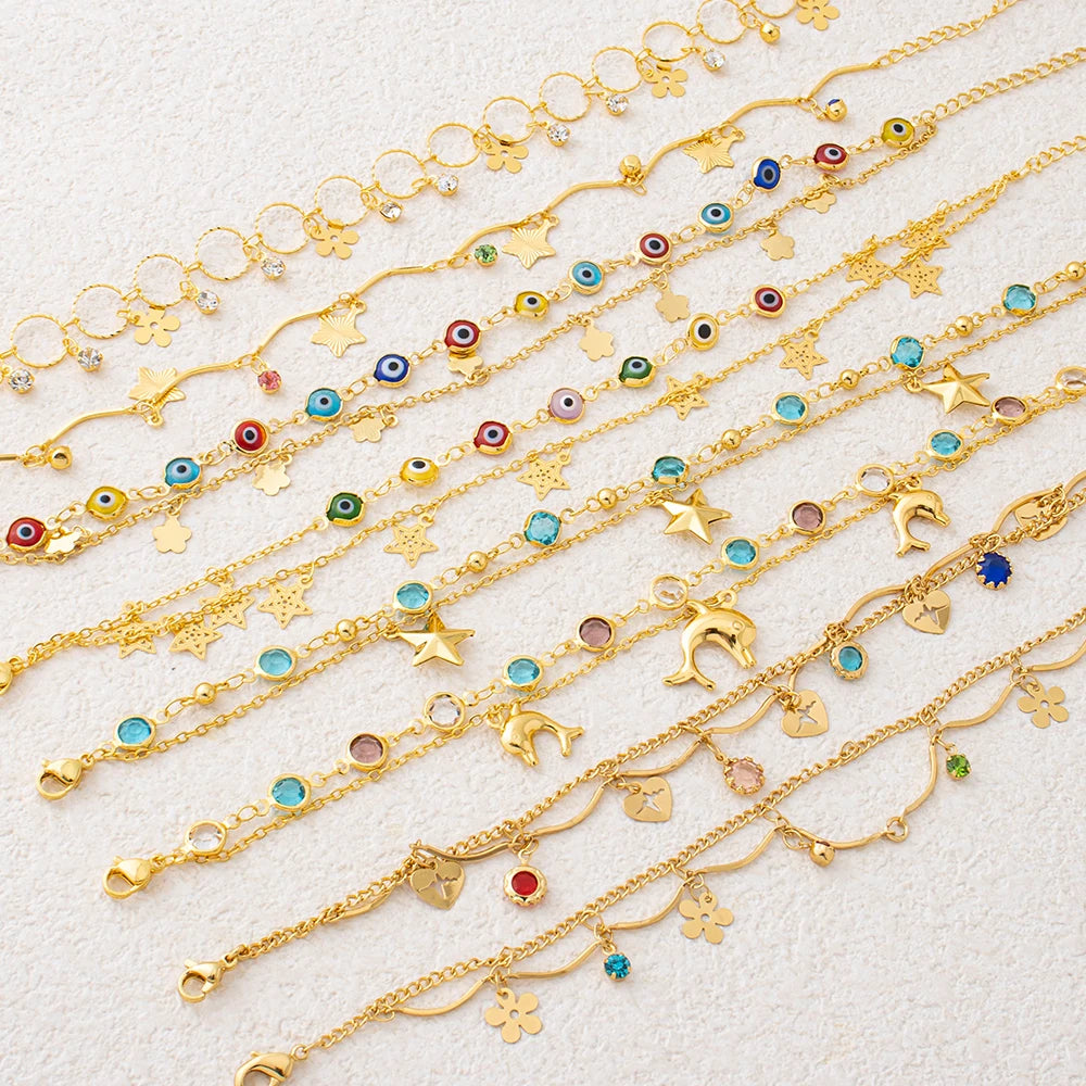 Female Heart Anklets Bracelet Sandals Foot Jewelry Leg New Anklets on Foot Bracelets for Women Leg Chain Jewelry Accessories