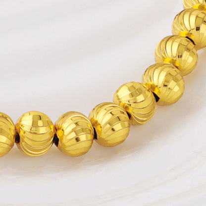 Gold Color Women Dubai Bangle Ghana Fashion Bead Chain Bracelet Waterproof Jewelry Noble Female Accessories Party Easter Gift