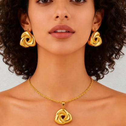 dubai 18k gold color jewelry set for woman wedding party necklace earrings sets indian jewelry set free shipping Wholesale