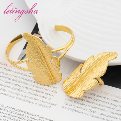 Fashion Jewelry New Design Cuff Bangle Bracelet Ring Dubai African Luxury Gold Color Jewelry Set for Ladies Wedding Party Gifts