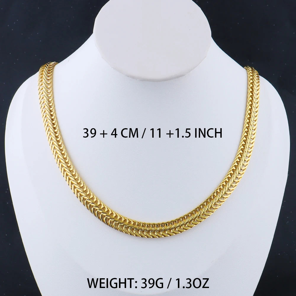 Stainless Steel Flat Necklace Gold Color Waterproof Golden Plated Snake Chains Necklaces No Fade Jewelry Accessories Gift