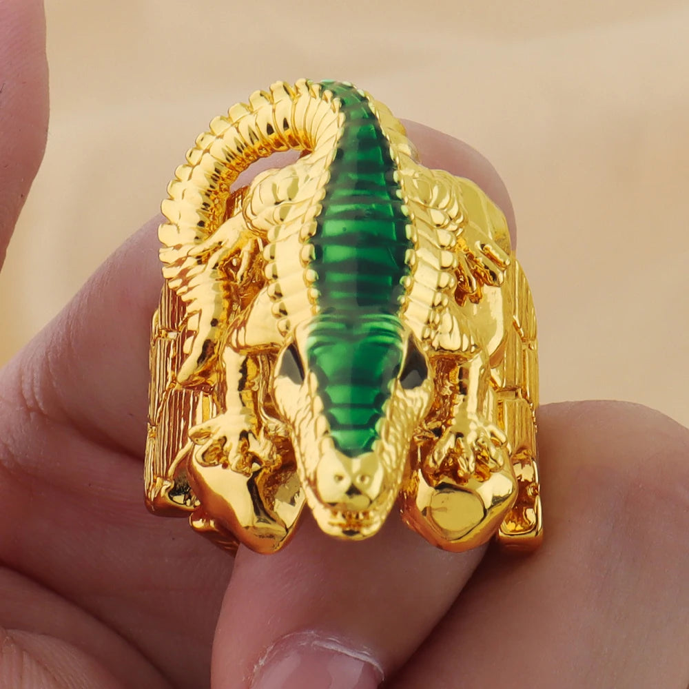 Indian Jewelry Gold Color Bracelets ring set Lizard Design Bangles ring for women jewelry set Girl Party Jewelry Wholesale