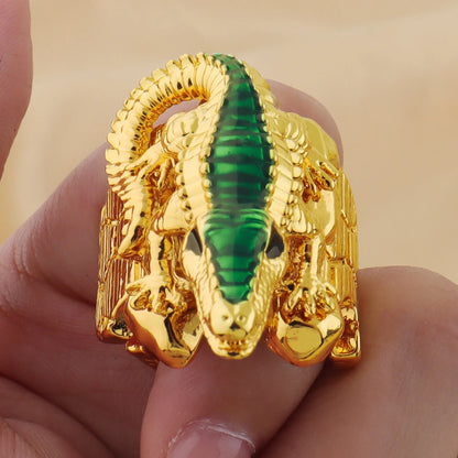 Indian Jewelry Gold Color Bracelets ring set Lizard Design Bangles ring for women jewelry set Girl Party Jewelry Wholesale