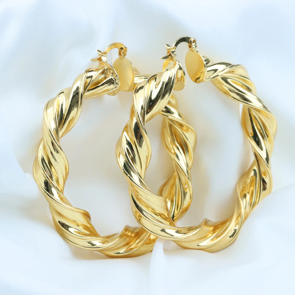 2025 Chic 6.5 cm Oversized Hoop Earrings for Women, Lightweight Statement Jewelry for Daily & Party