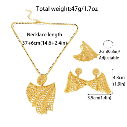 CNigerian Jewelery Set 24K Golden Plated Jewelry African Women's Banquet Wedding Necklace Set Ethiopian Jewelry Wholesale